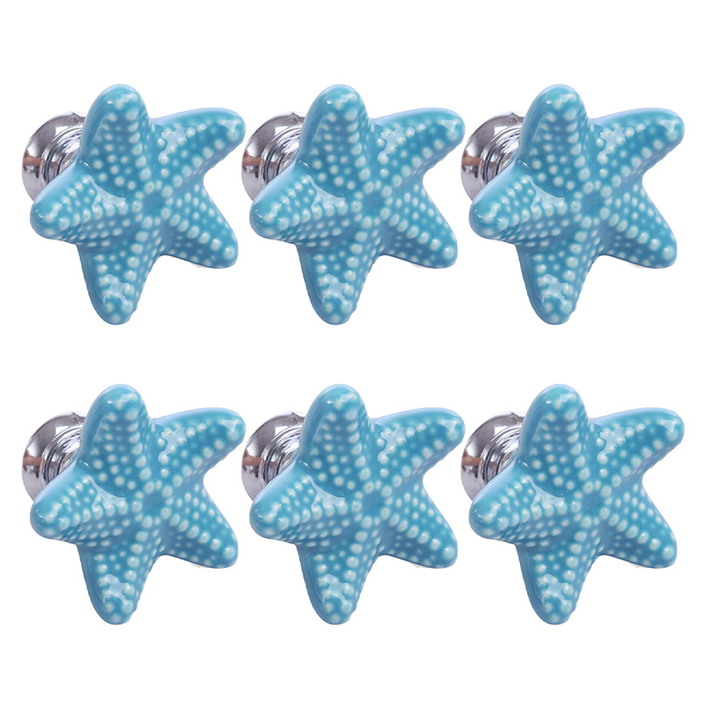 Woodworking Inspiration - 6Pcs Marine Inspired Ceramic Knobs Star