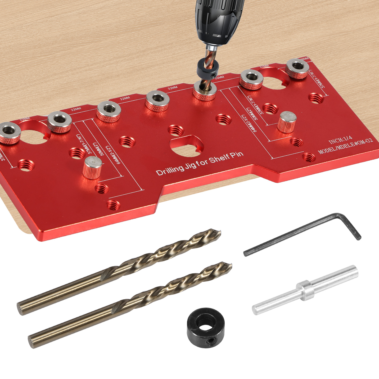 Shelf Pin Jig 1/4in Aluminum A - đánh giá và giá Woodworking Design Software