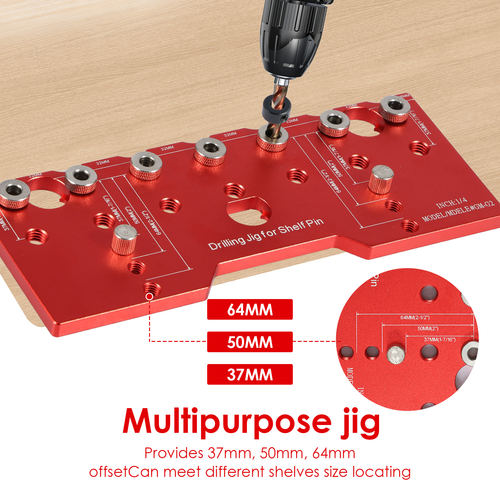 Shelf Pin Jig 1/4in Aluminum A - đánh giá và giá Woodworking Design Software