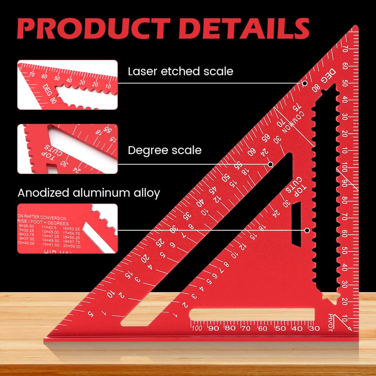 Aluminum Alloy Speed Square Hi - đánh giá và giá Woodworking Basic Tools