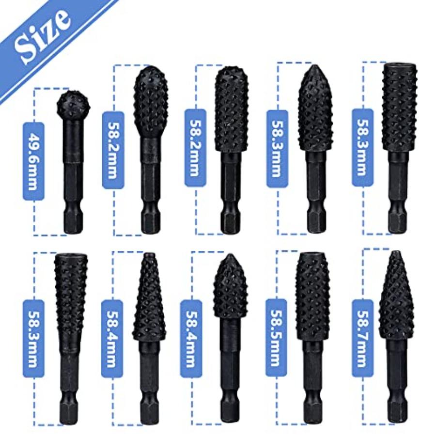 10 Pieces Rotary Burr Rasp Set - đánh giá và giá Woodworking File